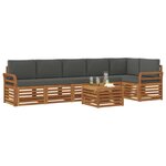 vidaXL Ensemble de canapé d'angle 7 Pièces Naturel et Anthracite