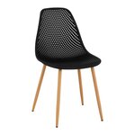 Lot de 4 chaises salon salle à manger restaurants  les cafés  les bureaux et les salles d'attente 150 kg max hauteur 46 cm plastique & acier noir 4_0006002