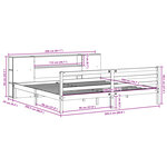 vidaXL Lit bibliothèque sans matelas cire marron 200x200 cm pin massif