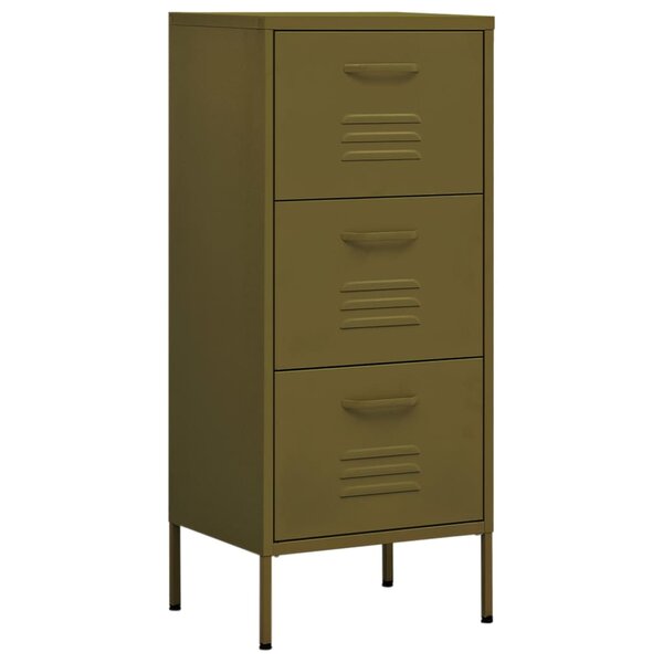 vidaXL Armoire de rangement Vert olive 42 5x35x101 5 cm Acier