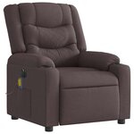 vidaXL Fauteuil de massage inclinable électrique Marron foncé Tissu