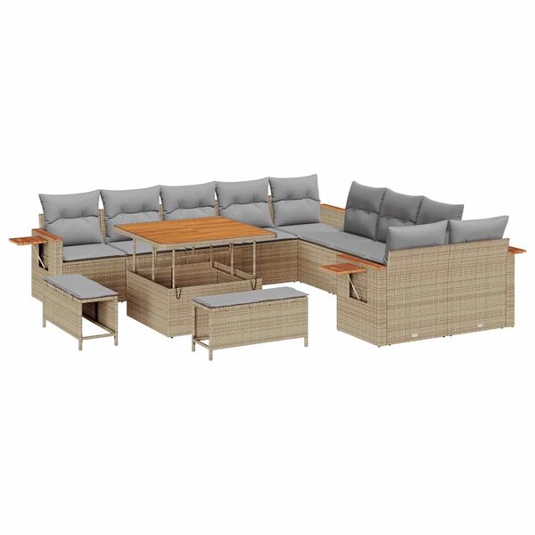 vidaXL Ensemble de canapé de jardin 13 Pièces beige et gris clair