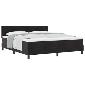 vidaXL Lit à ressorts avec matelas Noir 180 x 200 cm Velours
