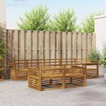 vidaXL Ensemble de canapés d'extérieur 7 Pièces Naturel