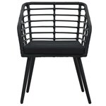 vidaXL Chaises de jardin lot de 2 avec coussins Résine tressée Noir