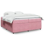 vidaXL Sommier à lattes de lit avec matelas Rose 200x200 cm Velours