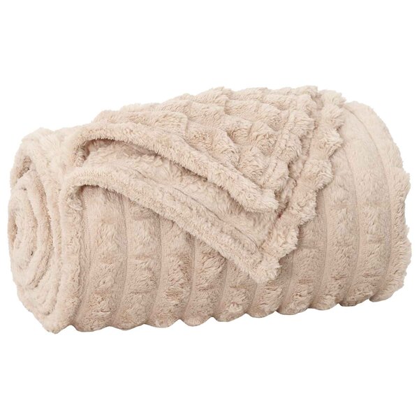 vidaXL Jeté Beige 200 x 150 cm Toison