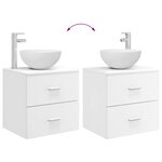 vidaXL Vanité de lavabo mural Blanc 49 5 x 41 x 64 5 cm
