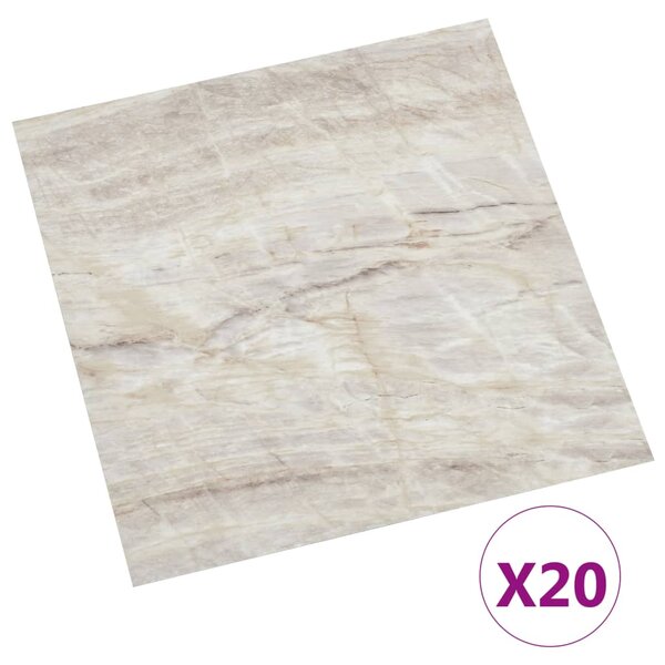 vidaXL Dalles de plancher autoadhésives 20 Pièces PVC 1 86 m² beige