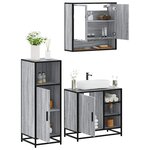 vidaXL Ensemble de meubles de salle de bain 3 Pièces Sonoma gris
