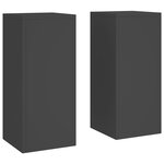 vidaXL Supports de Plantes Outdoor Colonne 2 Pièces Noir 24x24x55 cm Acier