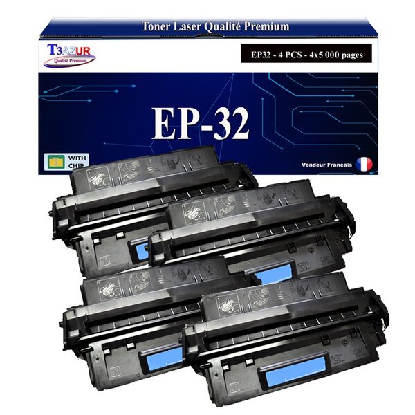 T3AZUR -4x Toners compatibles avec Canon EP32 (1561A003) pour Canon LBP1000  LBP1310  LBP32X  LBP470  LBP-1000  LBP-1310  LBP-32X  LBP-470