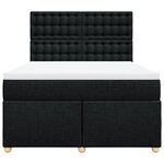 vidaXL Sommier à lattes de lit avec matelas Noir 140x190 cm Tissu