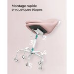 Chaise de bureau fauteuil pivotant siège confort rembourrage en mousse réglable en hauteur pour bureau chambre salle de réunion rose 12_0004870