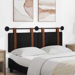vidaXL Tête de lit suspendue Avec lumière LED Noir PU antique