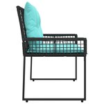 vidaXL Banc extérieur avec coussin Noir et turquoise 118 x 55 x 82 cm