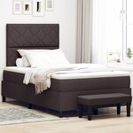 vidaXL Lit avec Sommier avec Matelas & Banc Marron Foncé 120x200 cm Tissu
