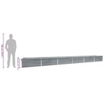 vidaXL Lit surélevé de jardin Acier galvanisé 600x80x45 cm Gris