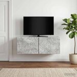 vidaXL Meuble TV mural 98 x 41 x 30 cm Gris béton Bois d'ingénierie