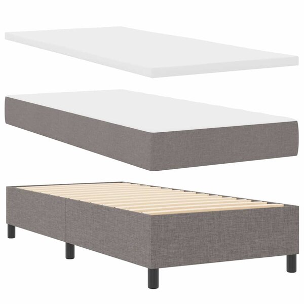 vidaXL Lit à ressorts avec matelas Taupe 100 x 200 cm tissu