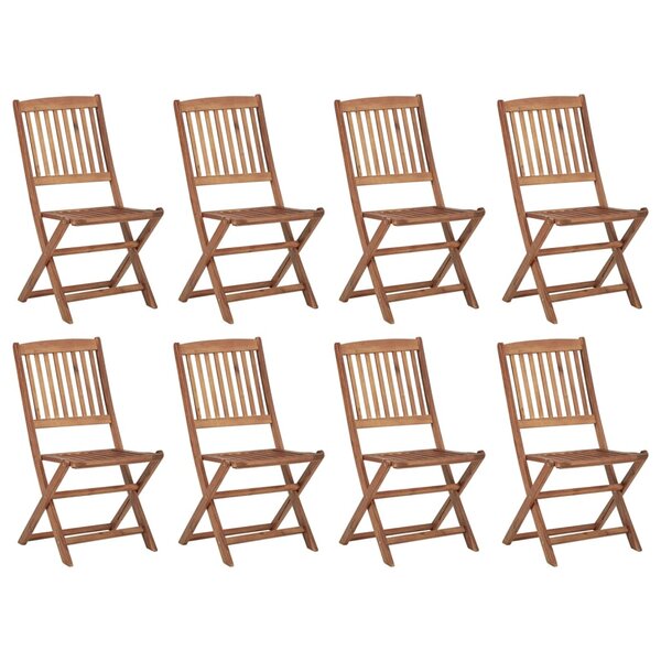 vidaXL Chaises pliables d'extérieur 8 Pièces Bois d'acacia solide