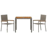 vidaXL Ensemble de salle à manger pour jardin 3 Pièces Gris