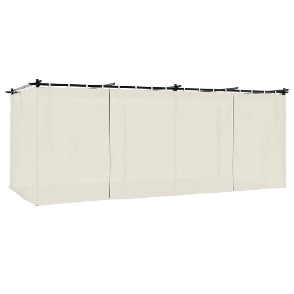 vidaXL Tonnelle avec rideaux crème 6x3 m acier