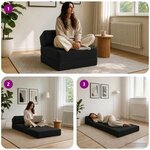 vidaXL Canapé-lit pliable Noir 60 x 70 x 41 cm Tissu