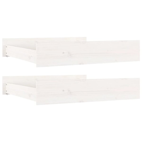 vidaXL Tiroirs de lit 2 Pièces blanc Bois de pin massif