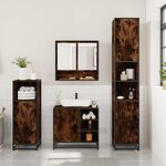 vidaXL Ensemble de meubles de salle de bain 3 Pièces Chêne fumé