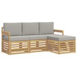 vidaXL Ensemble de canapés d'extérieur 4 pc Blanc et gris clair