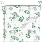 vidaXL Coussins de chaise lot de 2 motif de feuilles 40x40x3 cm tissu