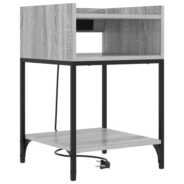 vidaXL Cabinet de chevet Sonoma gris 40 x 40 x 61 cm Bois d'ingénierie
