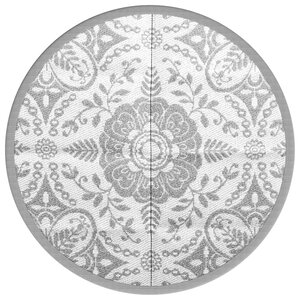 vidaXL Tapis d'extérieur gris clair Ø120 cm PP