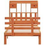 vidaXL Lit bibliothèque sans matelas cire marron 100x200 cm pin massif