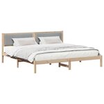 vidaXL Cadre de lit Gris clair 200 x 200 cm Pin massif