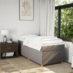 vidaXL Sommier à lattes de lit avec matelas Taupe 100x200 cm Tissu