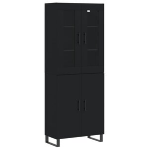 vidaXL Buffet haut Noir 69 5x34x180 cm Bois d'ingénierie