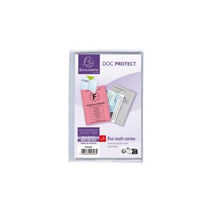 Etui De Protection Multi-cartes 4 Volets Pvc Lisse 20/100e - Cristal - X 10 - Exacompta
