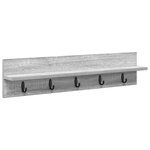 vidaXL Porte-manteau mural avec étagère Montage mural Sonoma gris 80 x 10.5 x 18 cm