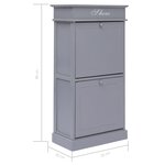 vidaXL Armoire à chaussures Gris 50 x 28 x 98 cm Bois de Paulownia