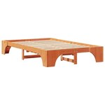 vidaXL Cadre de lit Brun cire 135 x 190 cm Pin massif