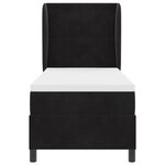 Lit à ressort vidaXL avec matelas Noir 80x200 cm Velours