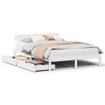vidaXL Cadre de lit sans matelas blanc 140x190 cm bois de pin massif