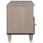 vidaXL Meuble TV Gris et or 100 x 33.5 x 46 cm Bois de manguier massif