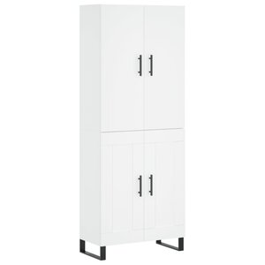 vidaXL Buffet haut Blanc 69 5x34x180 cm Bois d'ingénierie