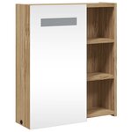 vidaXL Armoire de salle de bain à miroir avec LED chêne 45x13x52 cm
