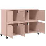 vidaXL Buffet rose 100 5x39x72 cm acier