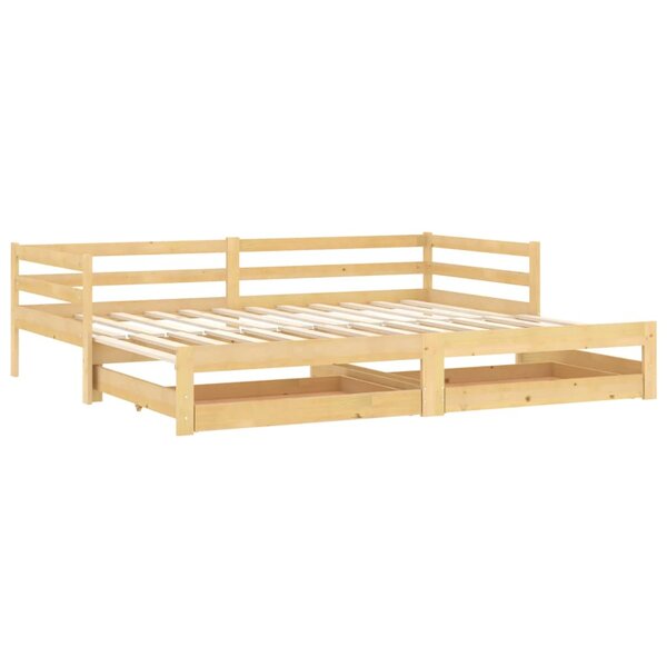 vidaXL Lit coulissant 2x(90x200) cm Bois de pin massif