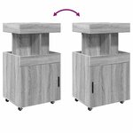vidaXL Chariot de bar sonoma gris 50x41x89 cm bois d'ingénierie